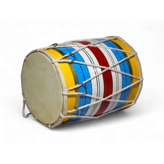 Hand-Painted Baby Dholak - 7-Inch Miniature Drum for Kids