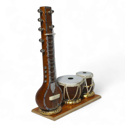 Miniature Sitar and Tabla Set