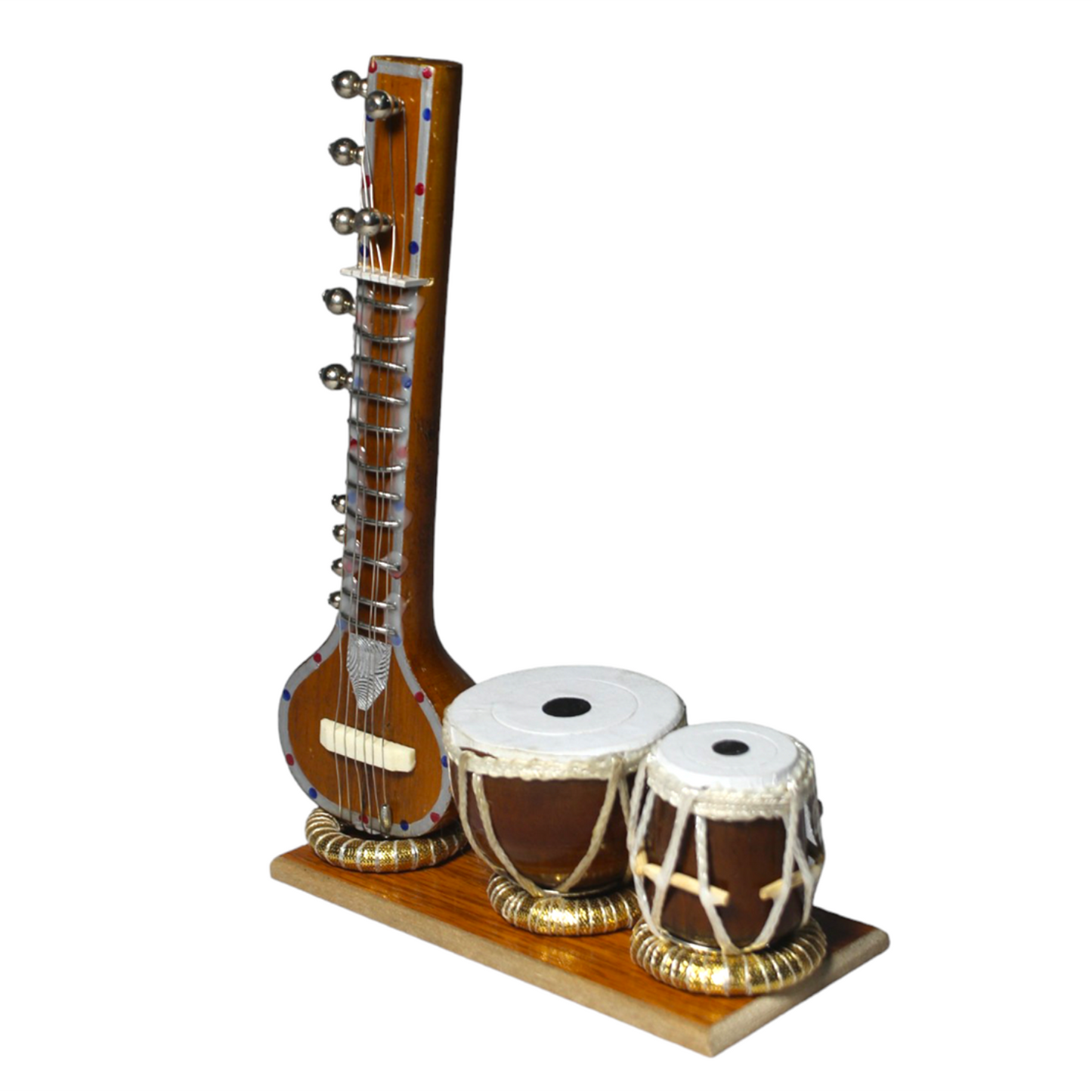 Miniature Sitar and Tabla Set