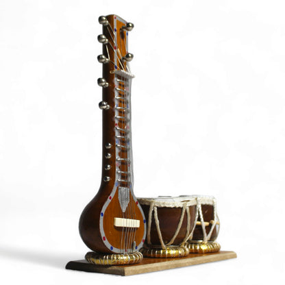 Miniature Sitar and Tabla Set