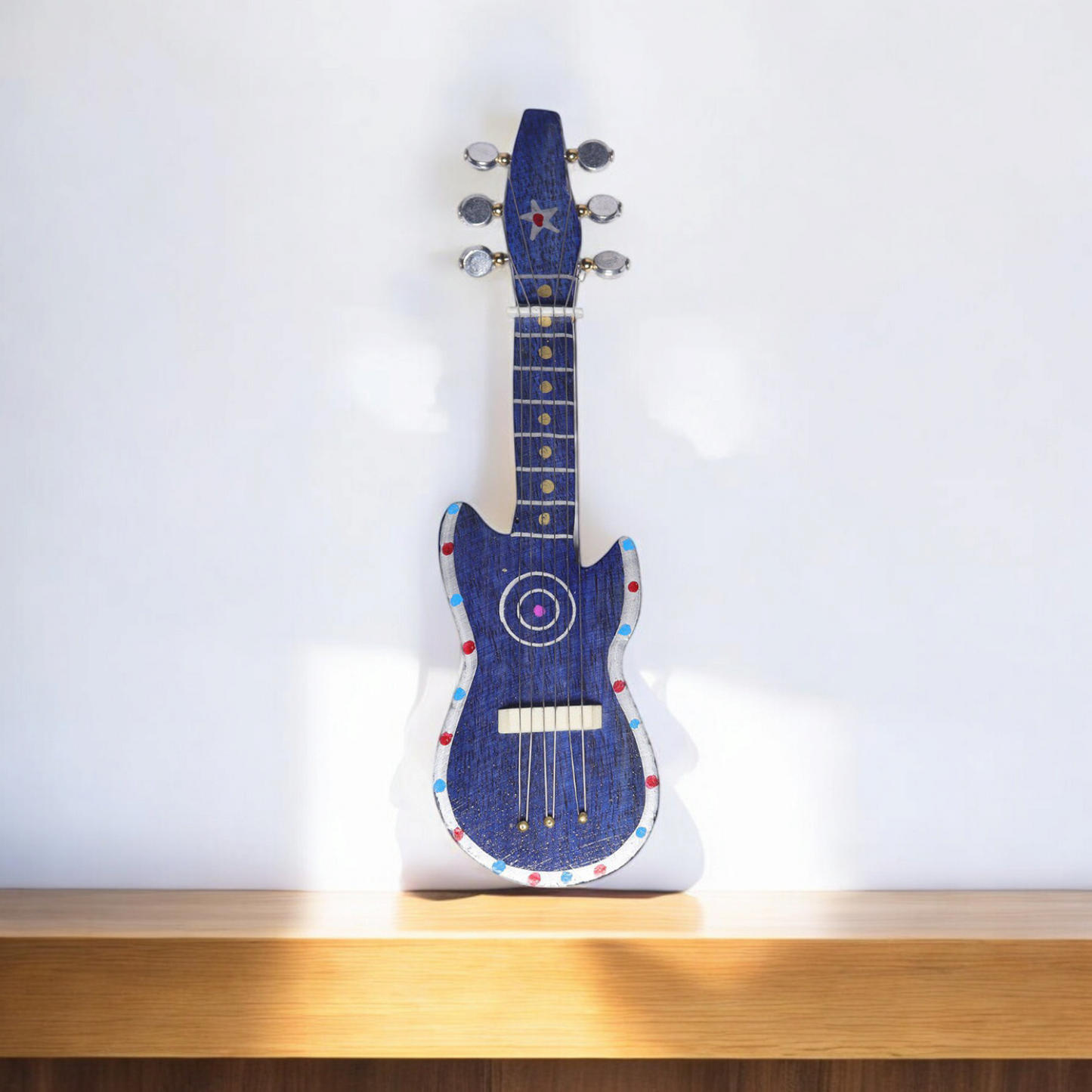 Miniature Hand-Painted Guitar